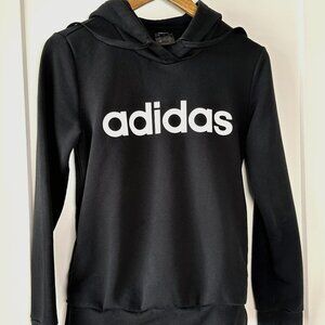 Adidas Essentials Linear Pullover Black Hoodie - Size Small